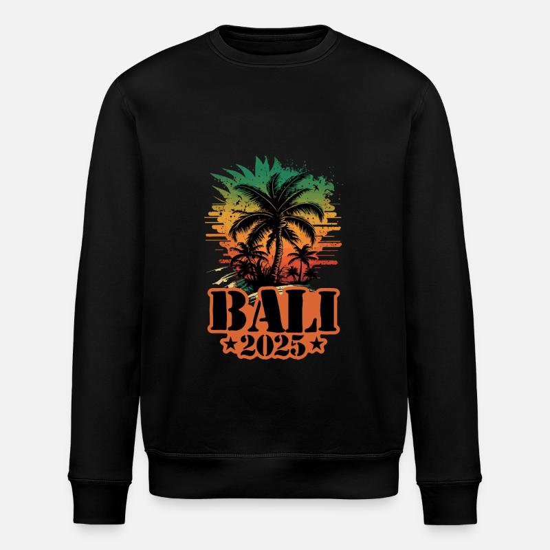 Bali 2025 Palm Trees - Stanley/Stella ROLLER Unisex Organic Sweatshirt - black