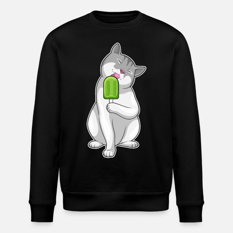 Cat popsicles - Stanley/Stella ROLLER Unisex Organic Sweatshirt - black