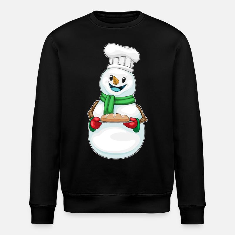 Snowman Christmas Baker - Stanley/Stella ROLLER Unisex Organic Sweatshirt - black