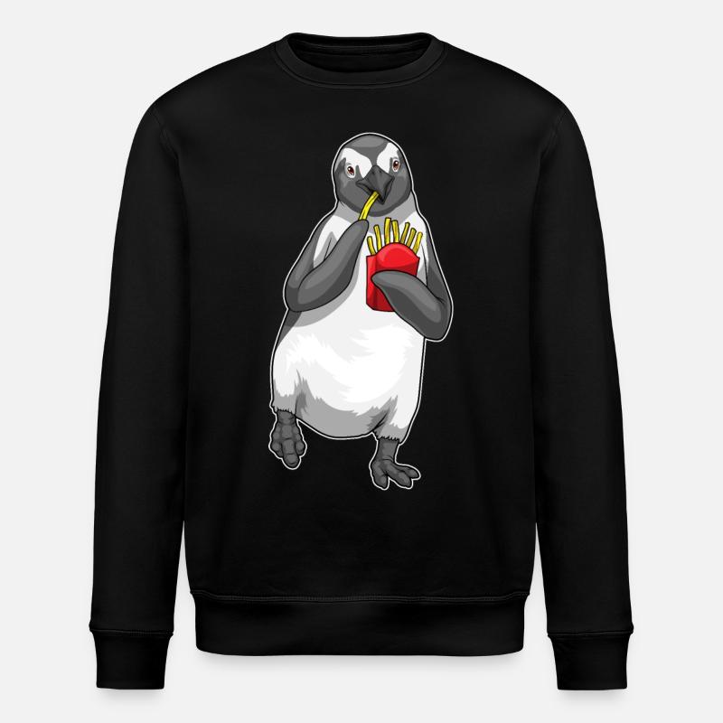 Pingouin frites - Sweat bio ROLLER Stanley/Stella Unisexe - noir