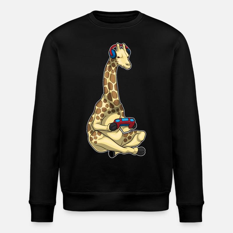 Giraffe Gamer Controller - Stanley/Stella Unisex Bio-Sweatshirt ROLLER - Schwarz