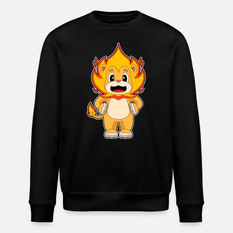 Löwe Flamme - Stanley/Stella Unisex Bio-Sweatshirt ROLLER - Schwarz