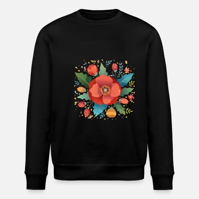 klatschmohn,mohn,blume,strauß,blumem - Stanley/Stella Unisex Bio-Sweatshirt ROLLER - Schwarz