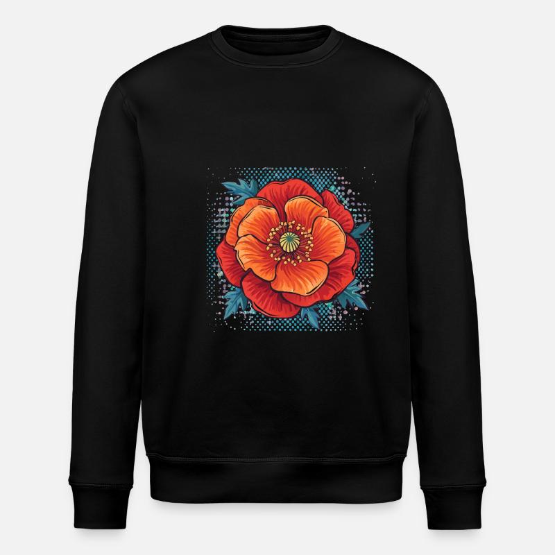 klatschmohn,mohn,blume - Stanley/Stella Unisex Bio-Sweatshirt ROLLER - Schwarz