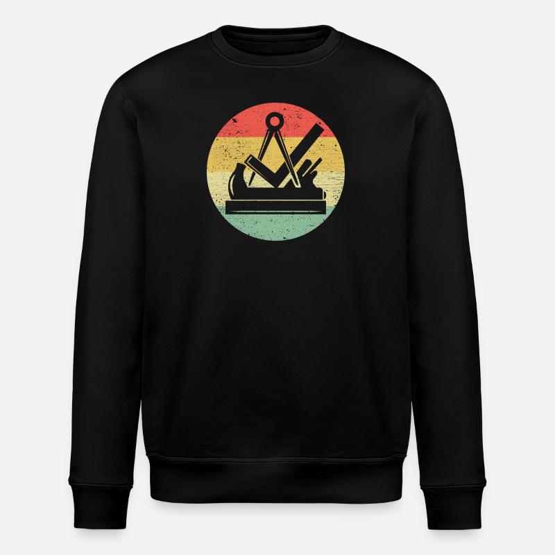 Symbole de guilde de charpentier charpentier sur couleurs vintage - Sweat bio ROLLER Stanley/Stella Unisexe - noir