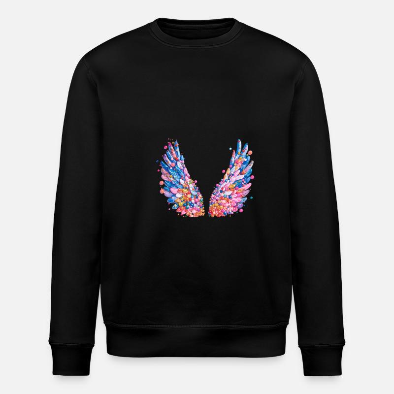 engelsflügel,federn,bunte flügel,graffiti - Stanley/Stella Unisex Bio-Sweatshirt ROLLER - Schwarz