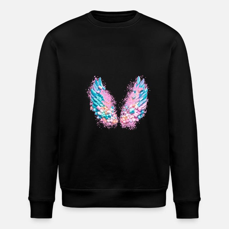 engelsflügel,marshmallows,bunte flügel,graffiti - Stanley/Stella Unisex Bio-Sweatshirt ROLLER - Schwarz