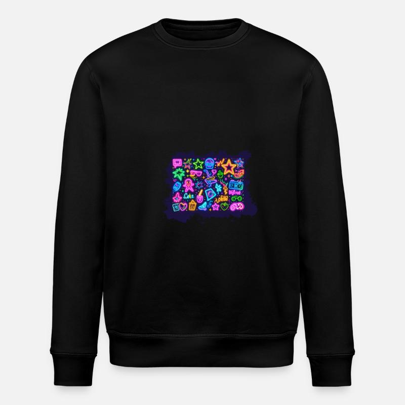 neonglitzernden, nostalgisch,Popkultur,retro - Stanley/Stella Unisex Bio-Sweatshirt ROLLER - Schwarz