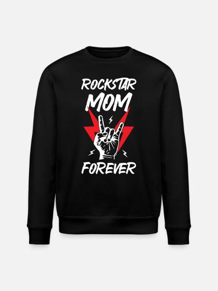 Rockstars Mom Forever - Stanley/Stella ROLLER Unisex Organic Sweatshirt - black