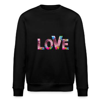 Liebe, Lebensfreude, glücklich sein - Stanley/Stella Unisex Bio-Sweatshirt ROLLER - Schwarz - Vorne - Nik (191cm)