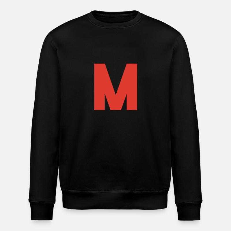 Rotes M-Logo auf Schwarz - Stanley/Stella Unisex Bio-Sweatshirt ROLLER - Schwarz