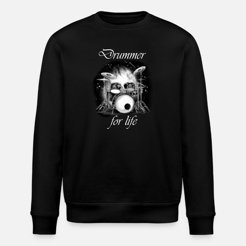 Batteur à vie blanc - Sweat bio ROLLER Stanley/Stella Unisexe - noir