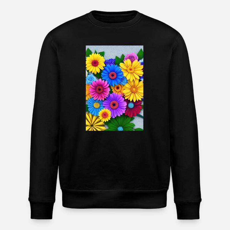 Multi Blumen - Stanley/Stella Unisex Bio-Sweatshirt ROLLER - Schwarz