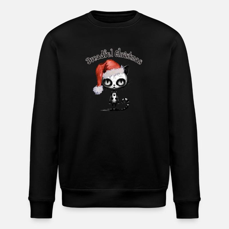 Dreadful Christmas Grummelige Katze - Stanley/Stella Unisex Bio-Sweatshirt ROLLER - Schwarz