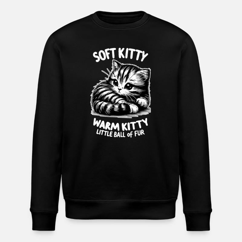Soft Kitty (dark) - Stanley/Stella ROLLER Unisex Organic Sweatshirt - black