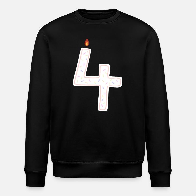 Festliches Kerzendesign Nummer Vier - Stanley/Stella Unisex Bio-Sweatshirt ROLLER - Schwarz