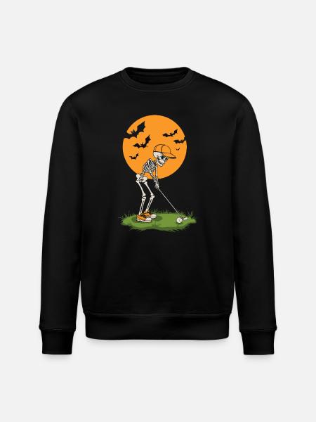 Moonlit Skeleton Golf - Stanley/Stella ROLLER Unisex Organic Sweatshirt - black