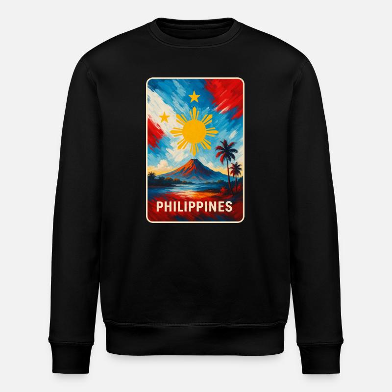Philippines Flags Design - Stanley/Stella ROLLER Unisex Organic Sweatshirt - black