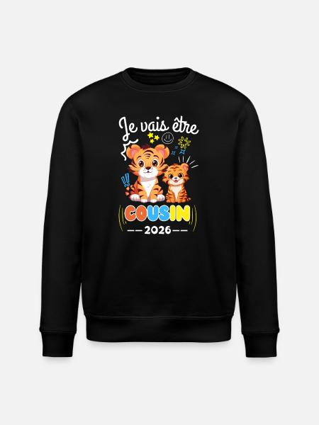 Będę kuzynką 2026 Ogłoszenie ciąży Tigera - Ekologiczna bluza typu unisex Stanley/Stella ROLLER - czarny