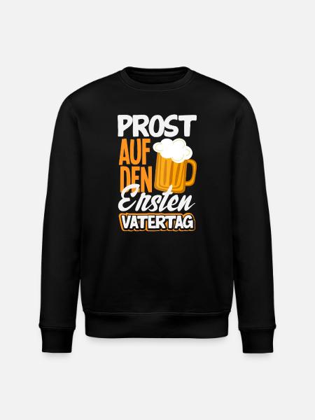 Funny Father's Day Gift Dad Beer - Stanley/Stella ROLLER Unisex Organic Sweatshirt - black