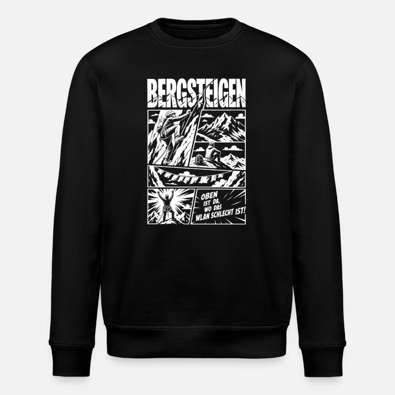 Bergsteigen Abenteuer Klettern Aussicht - Stanley/Stella Unisex Bio-Sweatshirt ROLLER - Schwarz