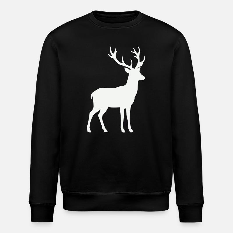 Deer Silhouette - Stanley/Stella ROLLER Unisex Organic Sweatshirt - black