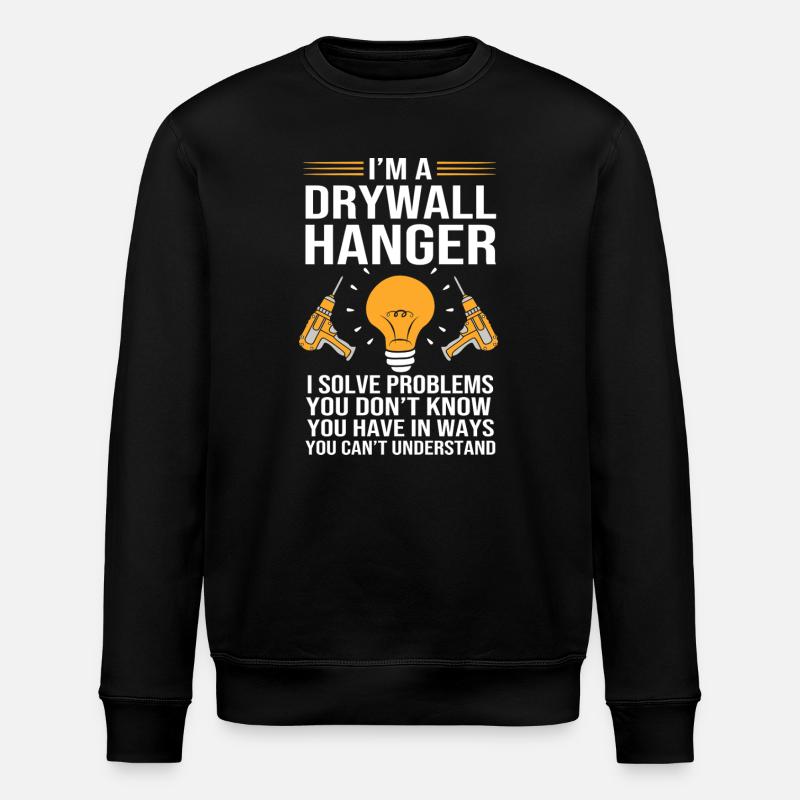 Construction site drywall assembly fitter - Stanley/Stella ROLLER Unisex Organic Sweatshirt - black