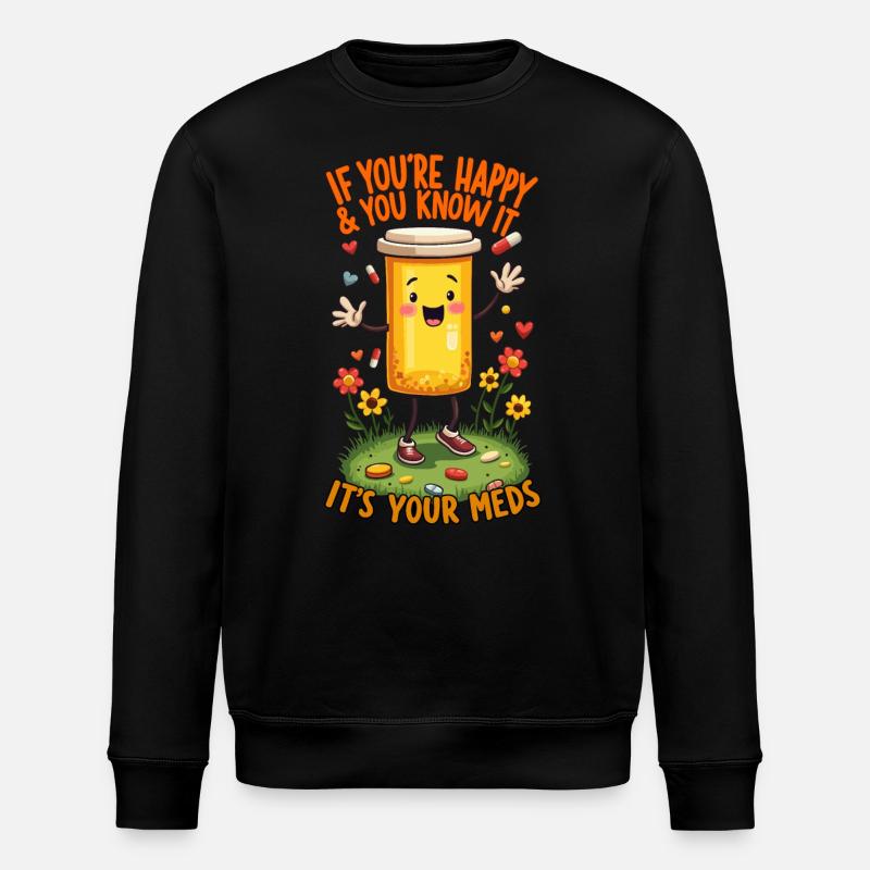 Glückliche Medikamente - Stanley/Stella Unisex Bio-Sweatshirt ROLLER - Schwarz