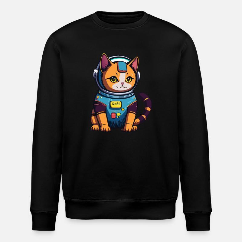 Cyberpunk Astrokatze - Stanley/Stella Unisex Bio-Sweatshirt ROLLER - Schwarz