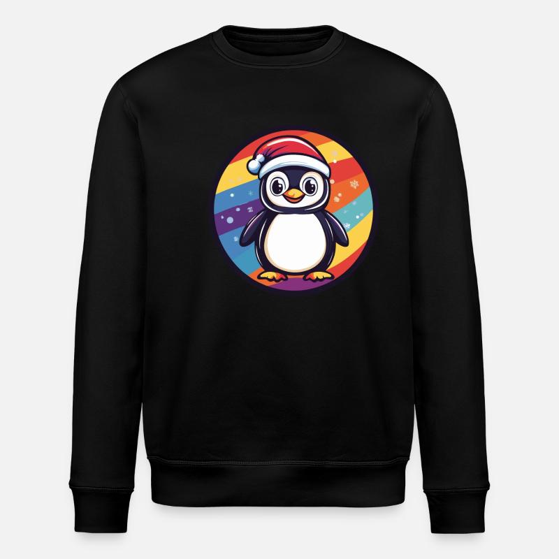 Pinguin Weihnachten Tier - Stanley/Stella Unisex Bio-Sweatshirt ROLLER - Schwarz