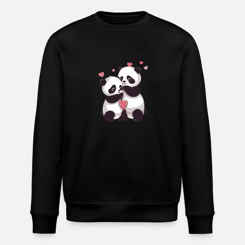 Je t’aime Panda - Sweat bio ROLLER Stanley/Stella Unisexe - noir
