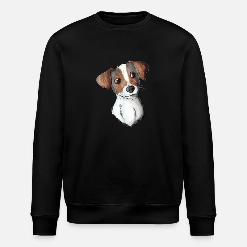 Jack Russell Pattern - Stanley/Stella ROLLER Unisex Organic Sweatshirt - black