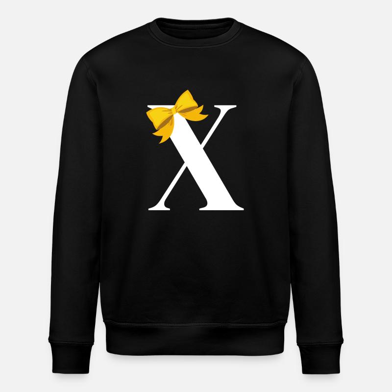 Letter x yellow bow - Stanley/Stella ROLLER Unisex Organic Sweatshirt - black