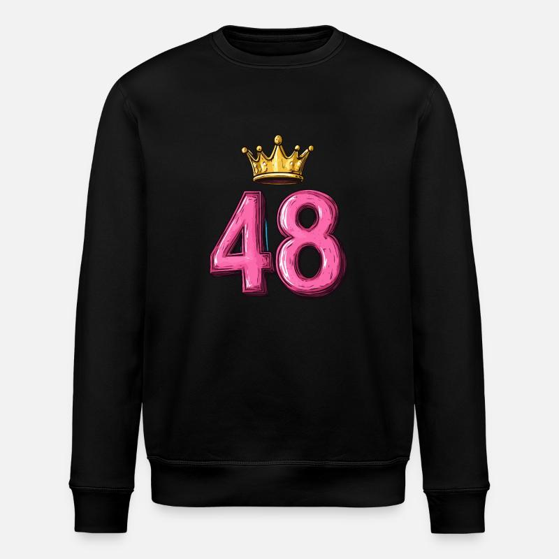 48 Zahl Krone - Stanley/Stella Unisex Bio-Sweatshirt ROLLER - Schwarz