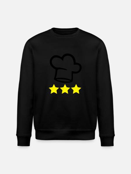 Chef's hat cook 3 stars - Stanley/Stella ROLLER Unisex Organic Sweatshirt - black
