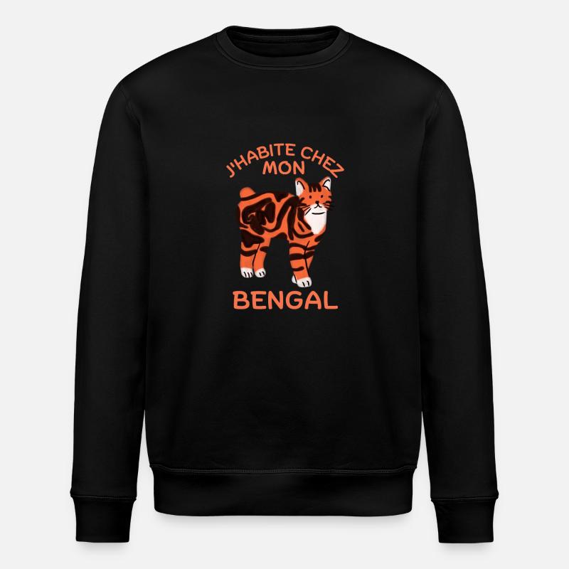 Chat bengal - Sweat bio ROLLER Stanley/Stella Unisexe - noir