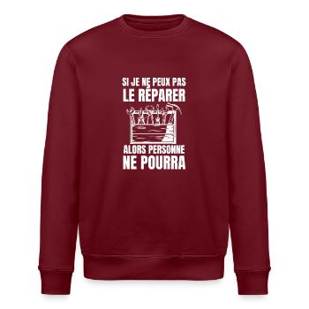 Meilleur réparateur 2 - Sweat bio ROLLER Stanley/Stella Unisexe - bordeaux - Devant - Nik (191cm)