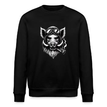 Animalistic Aviatorz #5 - Stanley/Stella Unisex Bio-Sweatshirt ROLLER - Schwarz - Vorne - Nik (191cm)
