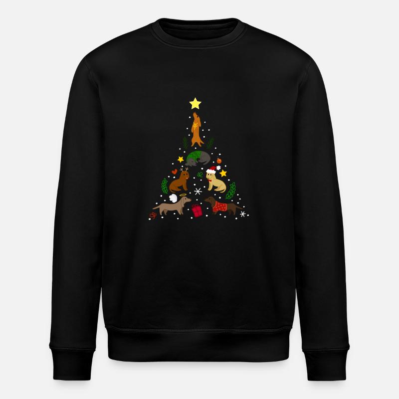 Dackel Tree Christmas - Stanley/Stella ROLLER Unisex Organic Sweatshirt - black