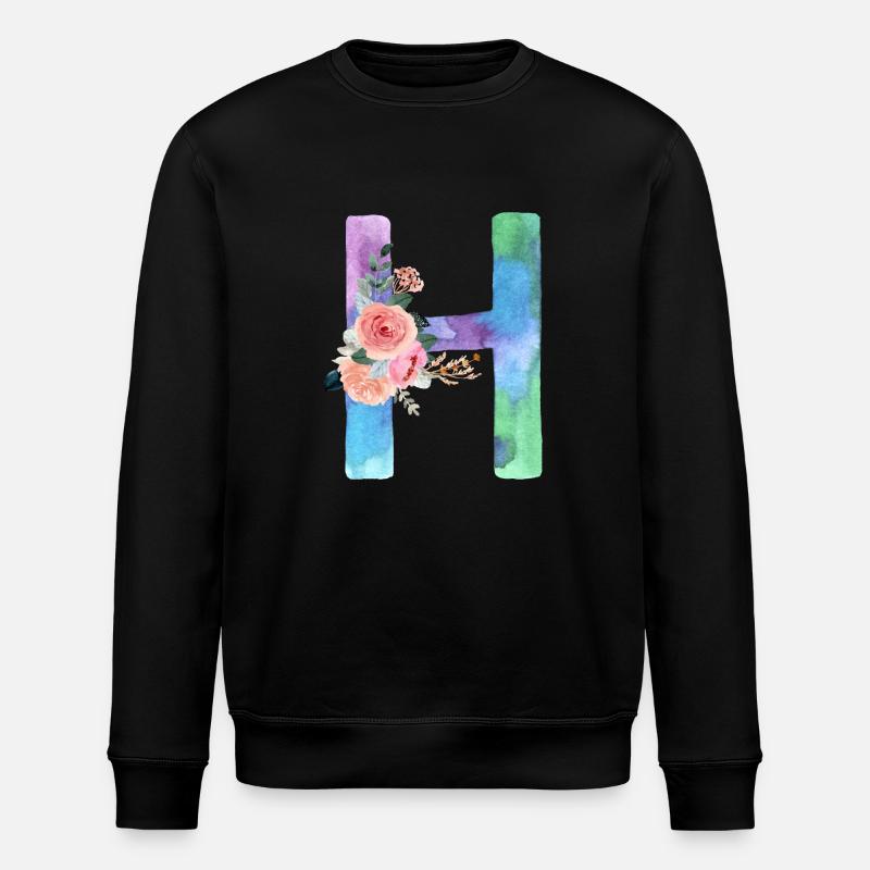 Buchstabe H Aquarell - Stanley/Stella Unisex Bio-Sweatshirt ROLLER - Schwarz