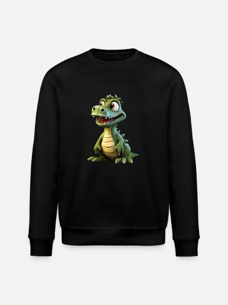 The Funny Crocodile - Stanley/Stella ROLLER Unisex Organic Sweatshirt - black