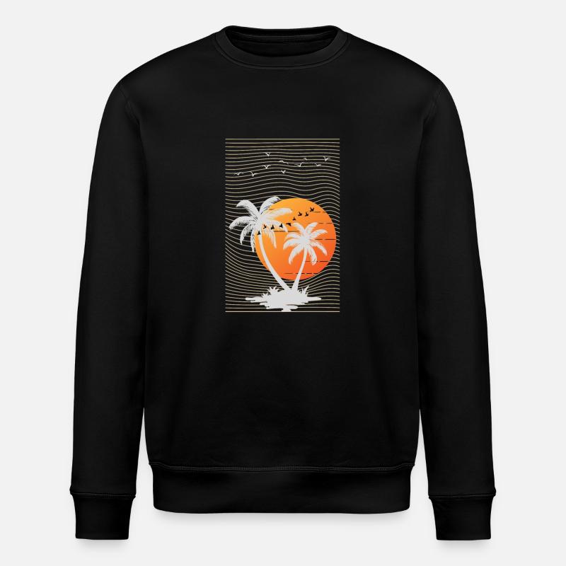 Palmier Plage été - Sweat bio ROLLER Stanley/Stella Unisexe - noir