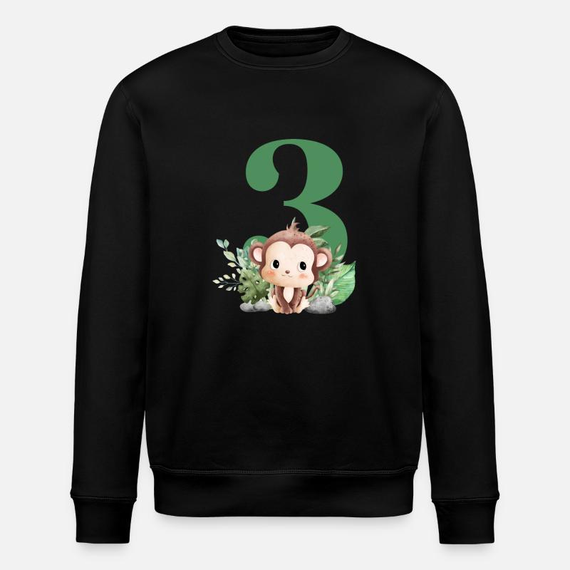 3e anniversaire singe safari - Sweat bio ROLLER Stanley/Stella Unisexe - noir