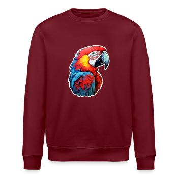 Papagei - Stanley/Stella Unisex Bio-Sweatshirt ROLLER - Burgunderrot - Vorne - Nik (191cm)