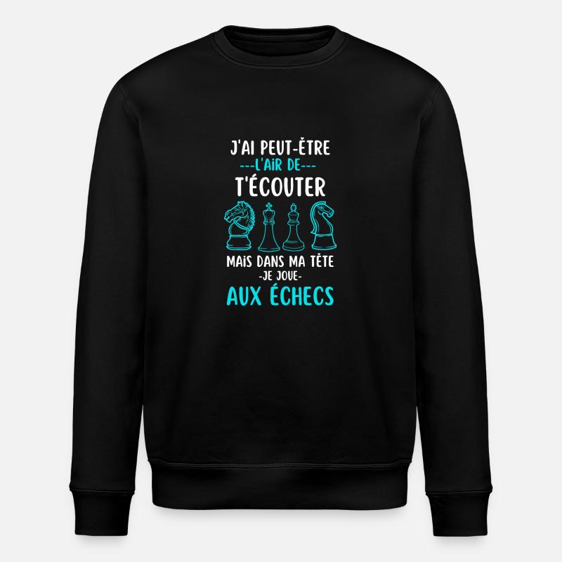 Jouer aux échecs - Sweat bio ROLLER Stanley/Stella Unisexe - noir