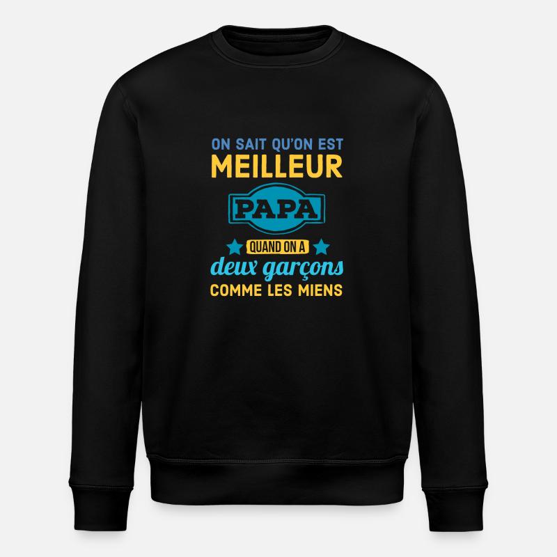 Père de deux garçons - Sweat bio ROLLER Stanley/Stella Unisexe - noir