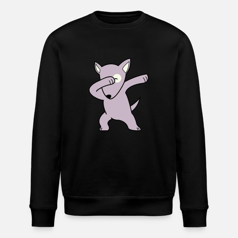 dog dabbing 02 - Stanley/Stella Unisex Bio-Sweatshirt ROLLER - Schwarz