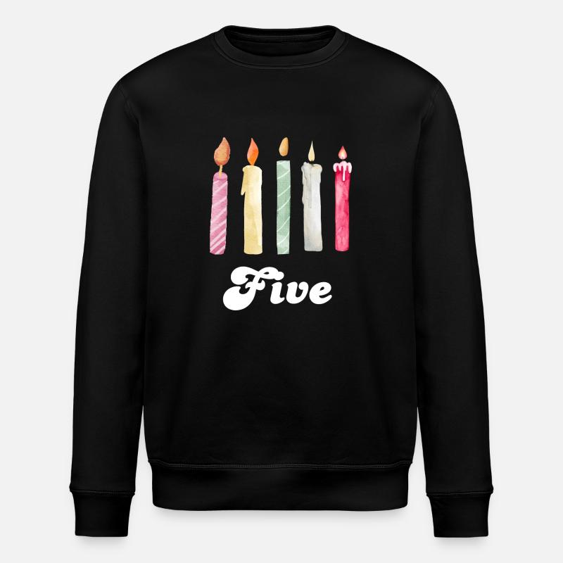 5th Anniversary Candle - Stanley/Stella ROLLER Unisex Organic Sweatshirt - black