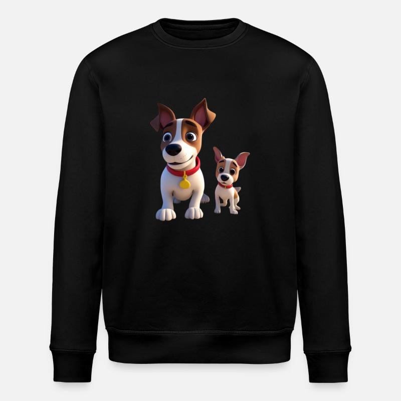 Papa et bébé chien - Sweat bio ROLLER Stanley/Stella Unisexe - noir