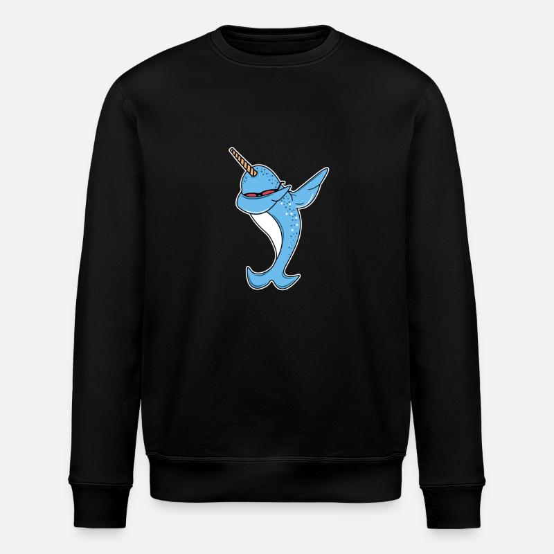 Drôle Narwhal Dab - Sweat bio ROLLER Stanley/Stella Unisexe - noir